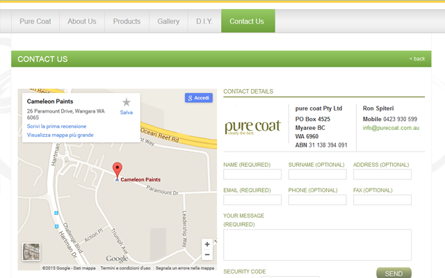 Pure Coat E-commerce Australiano